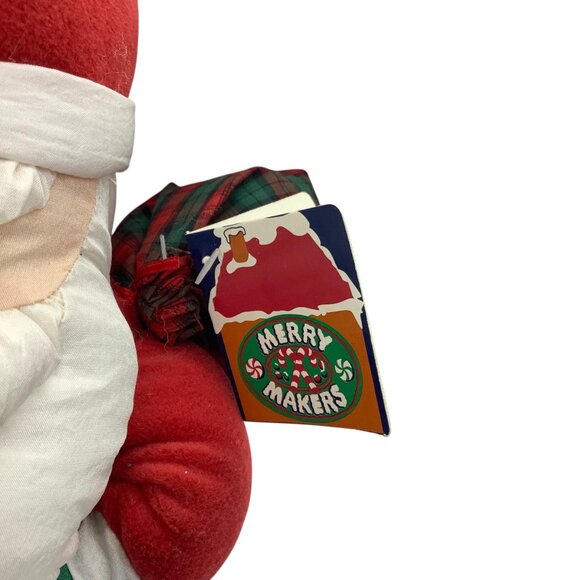 Vintage 1994 Merry Makers Santa Plush Toy Decoration Nylon Gibson Greetings 11" - Picture 2 of 7